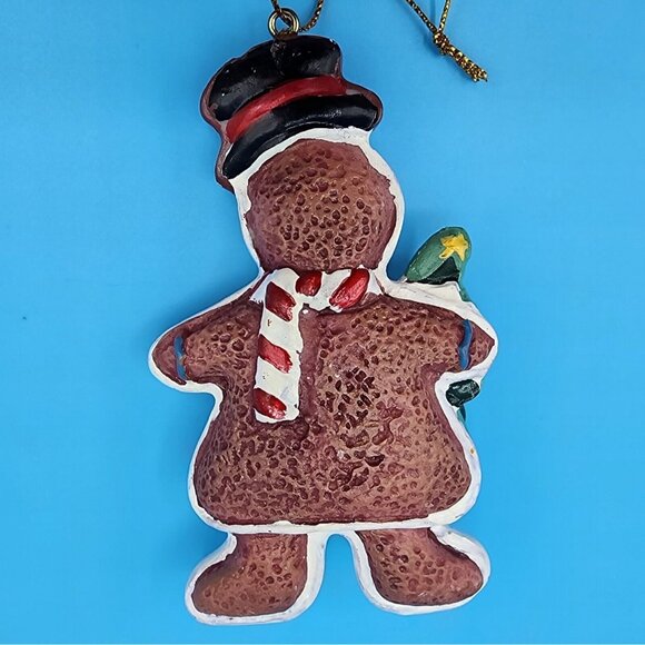 Gingerbread Man Christmas Tree & Heart Frosted Faux Cookie Ornaments Fake Bake - Picture 4 of 9